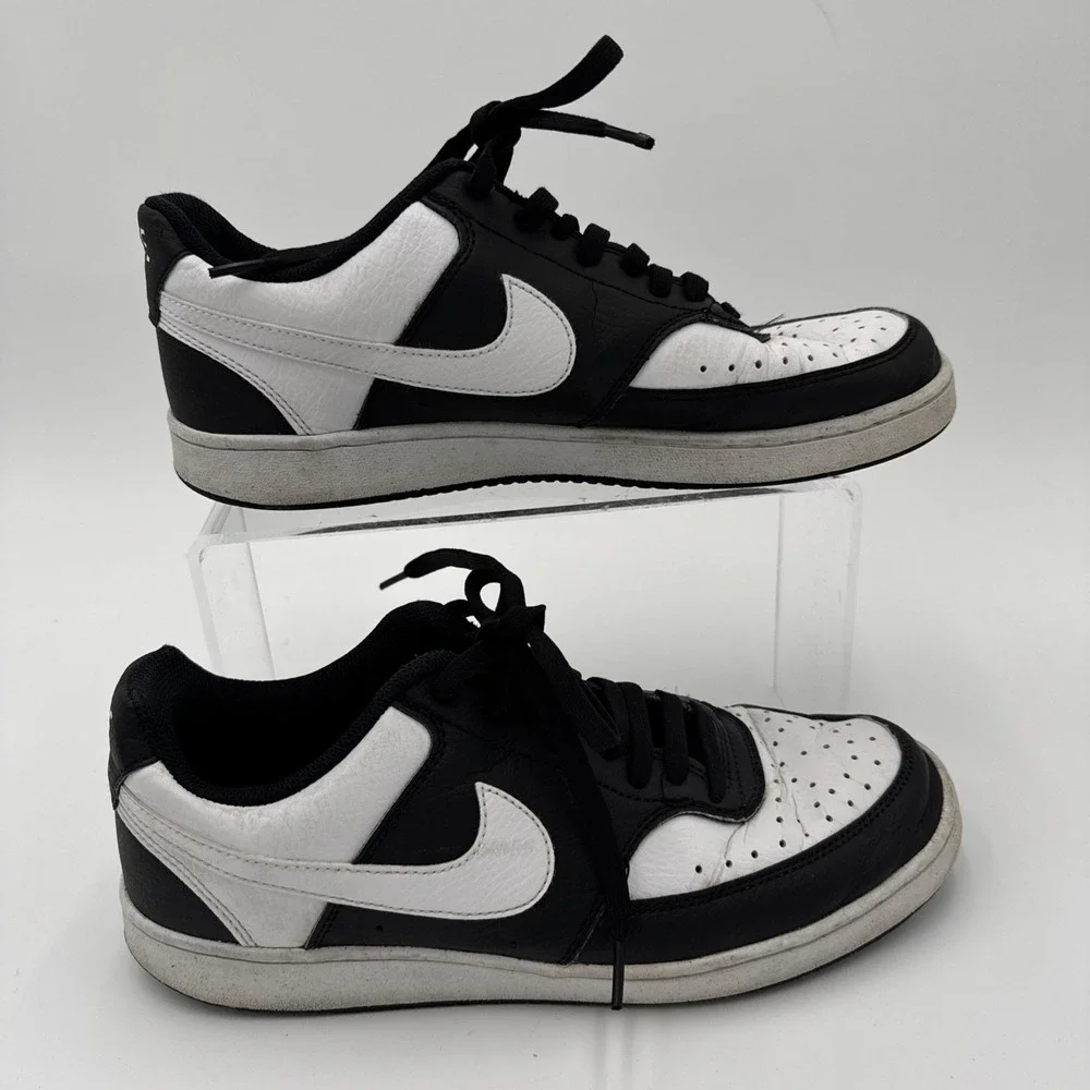 Nike court Vision Low Casual Shoes Men's White/Black‎ Used HM9862-001 Size 8.5